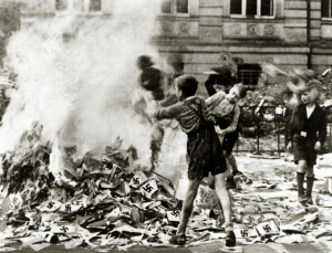 book burning nazi boys