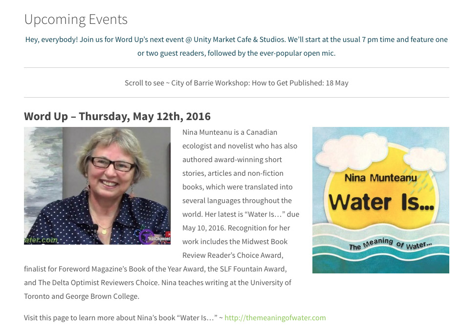 Nina at Word Up-Barrie