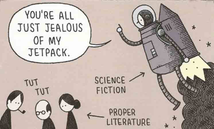 SF vs literary jet pack